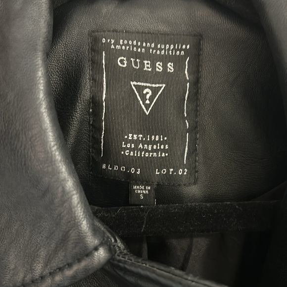 Guess Black Leather Jacket - Picture 3 of 4
